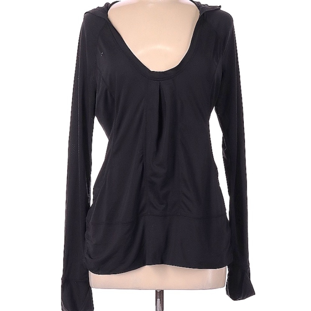 ZELLA Long Sleeve Hooded Top - size M - Black